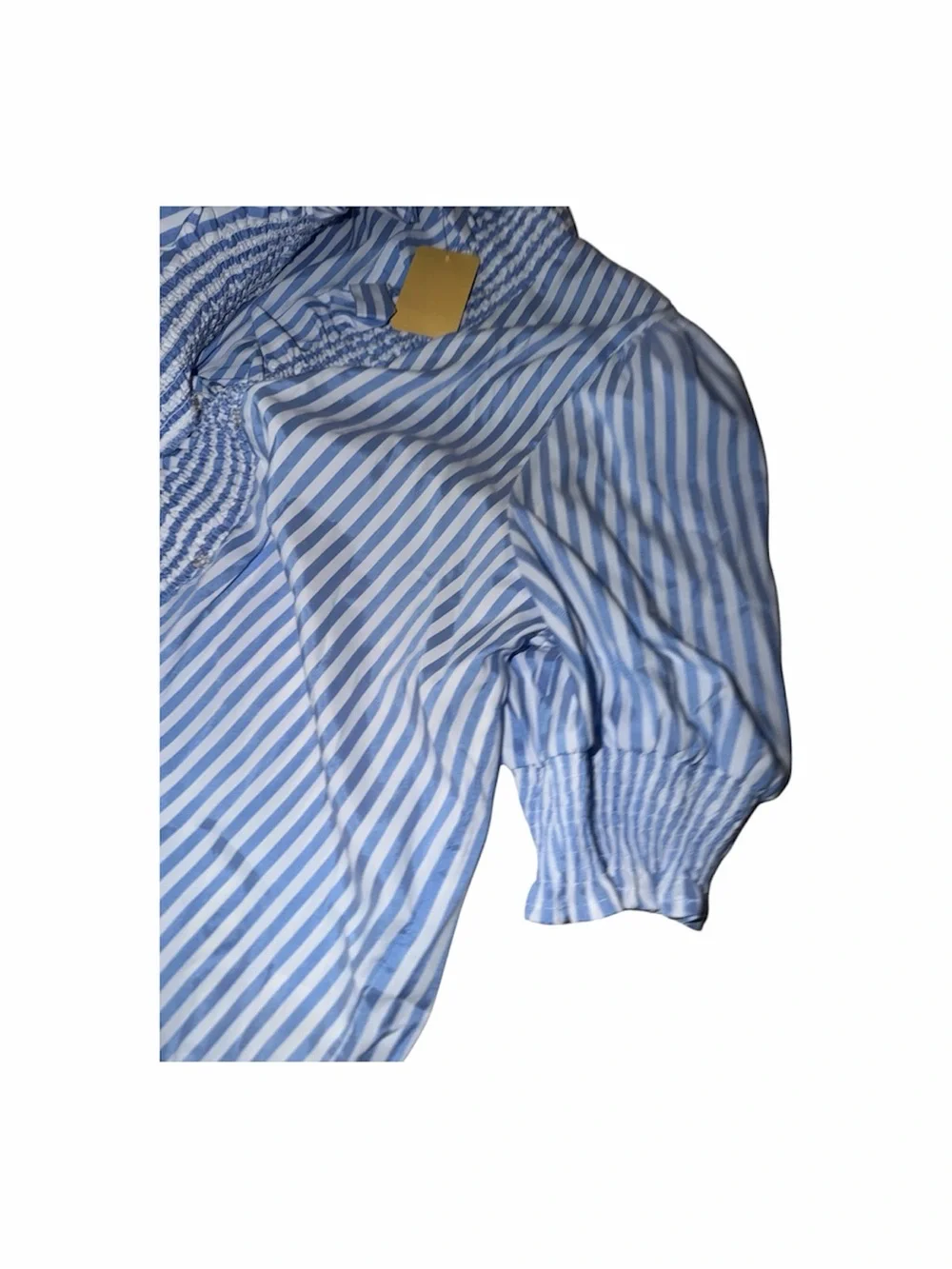Boho Chic Blue White Striped Ruffle Blouse NWT Retail $109 XL